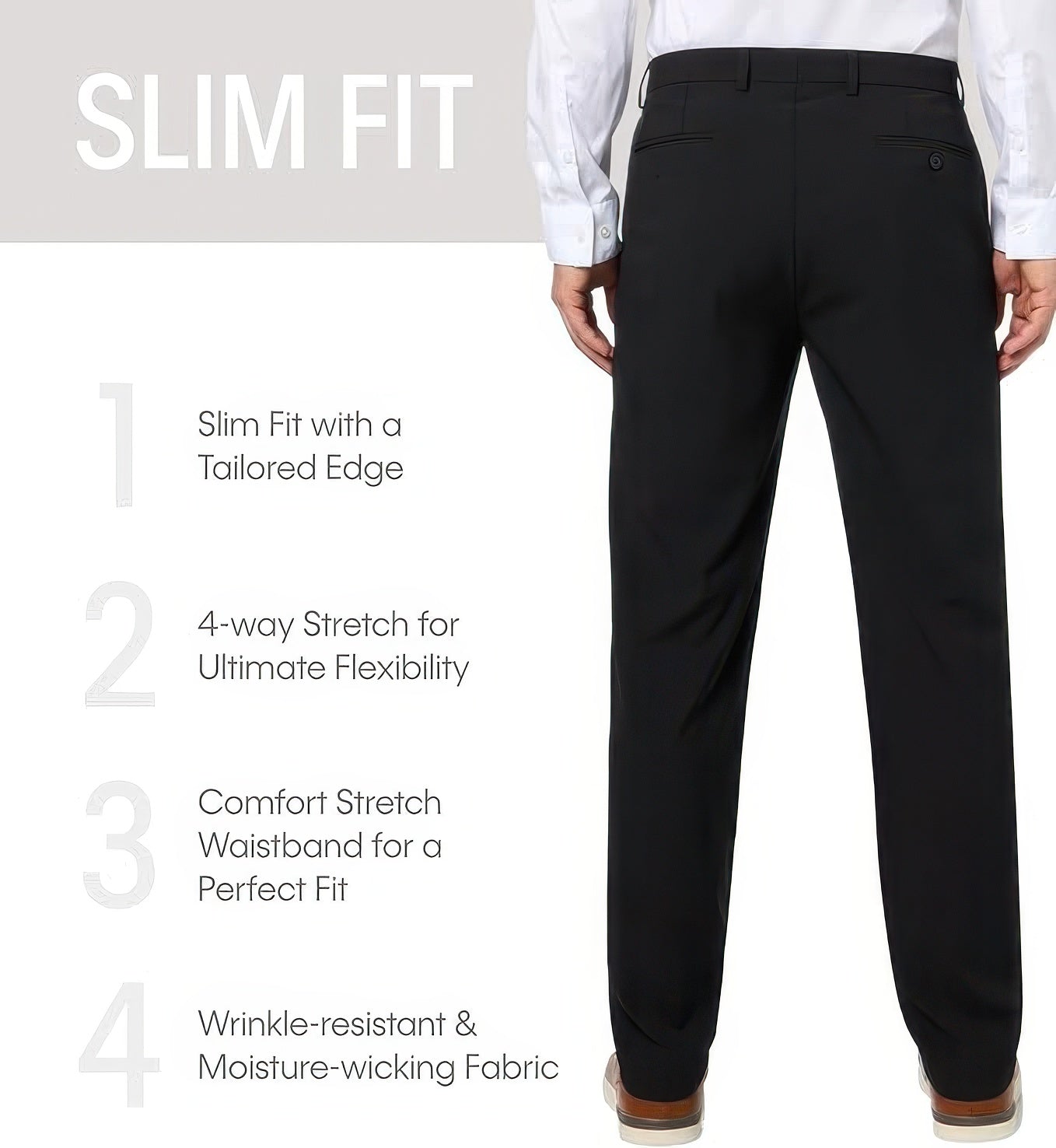 Calvin Klein Men's Slim-Fit Dress Pants  Black W31xL30