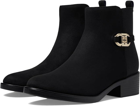 Tommy Hilfiger Women's Imiera Ankle Boots  Color Black Suede Size 9.5M