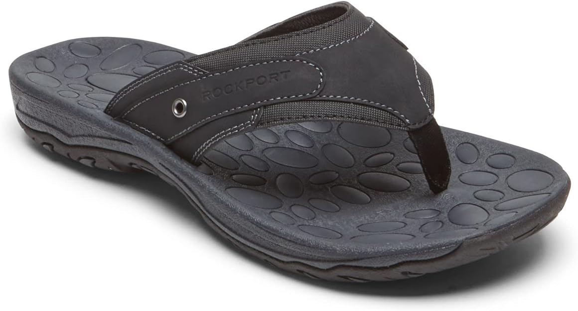 Rockport Men's Hayes Thong Sandals  Color Black Size 10.5M