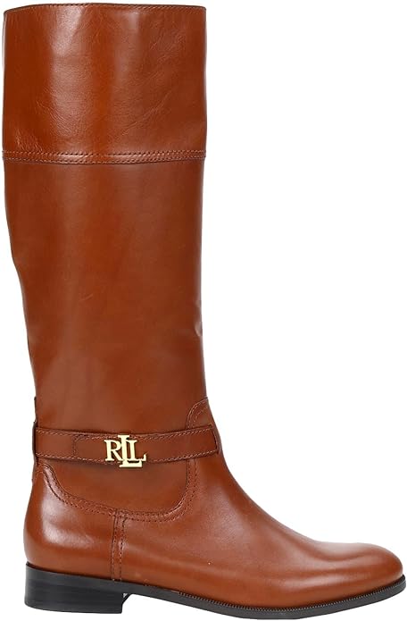 Lauren Ralph Lauren Women's Berdie Leather Riding Boots  Color Tan Leather Size 6B/M