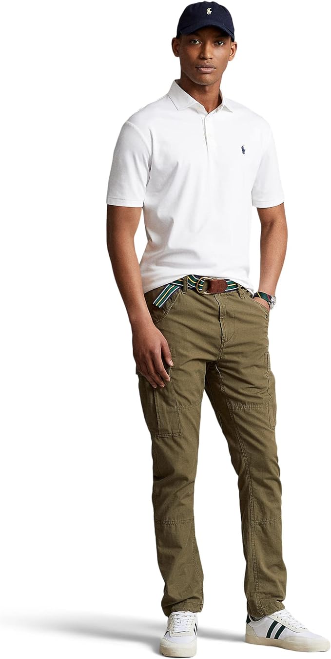 Polo Ralph Lauren Men's Classic-Fit Soft Cotton Polo Shirt  Color New White Size 2XL