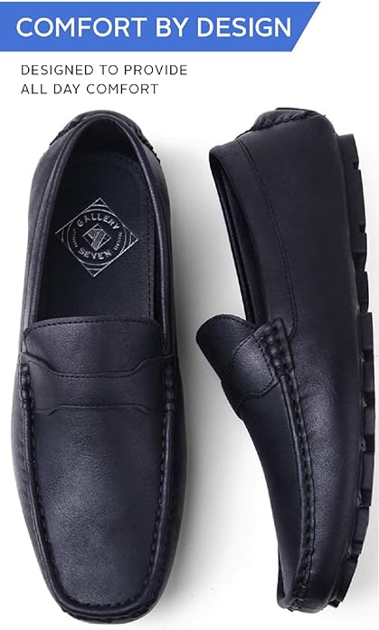 Gallery Seven Men’s Shaded Smart Penny Loafer  Color Black Size 9.5