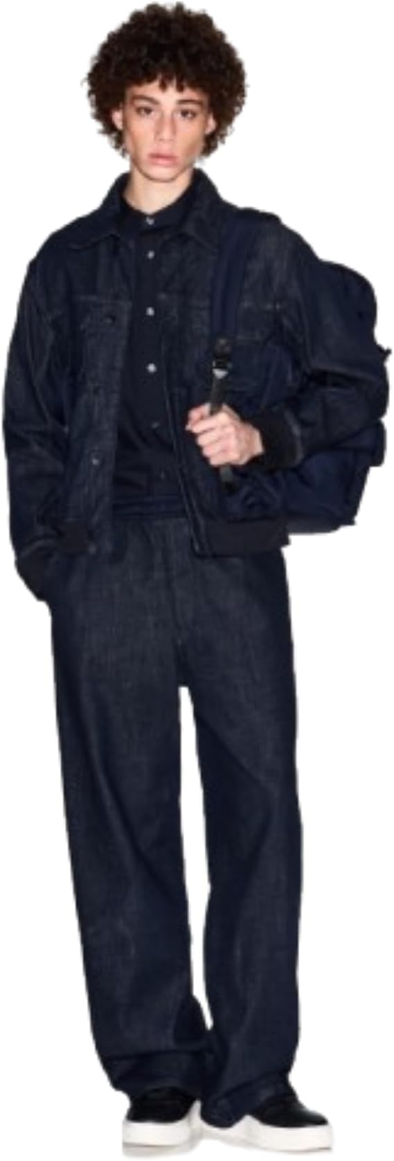 Armani Exchange Men's Limited Edition Regular-Fit Stand Collar Shirt  Deep Navy Size L