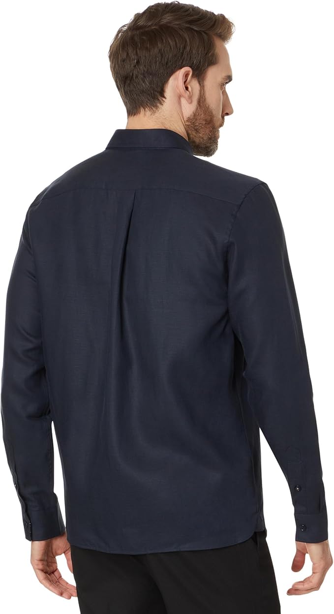 Ted Baker Men's Regular-Fit Cotton Lyocell Shirt  Navy Size 3/M