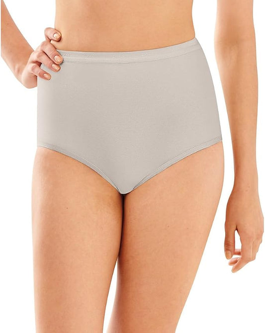 Bali Stretch Full Cut Brief  Grey Sky Heather Size 9