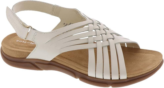 Easy Spirit Women's Mar Leather Slingback Sandal  White Size 9.5W