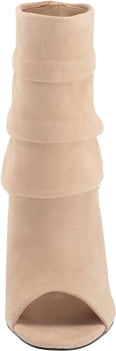 GUESS Women's Adilee Peep Toe Ankle Boots  Color Beige Suede Size 8.5M