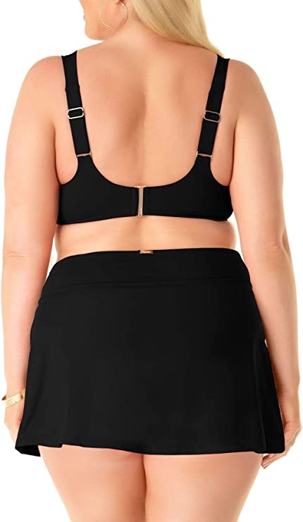 Anne Cole Plus Size Swim Skirt  Black Noire Size 22W