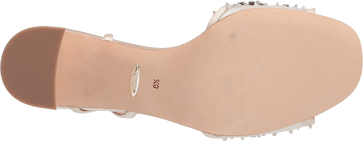 Badgley Mischka Women's Blaine Heeled Sandal  Color Ivory Satin Size 11M