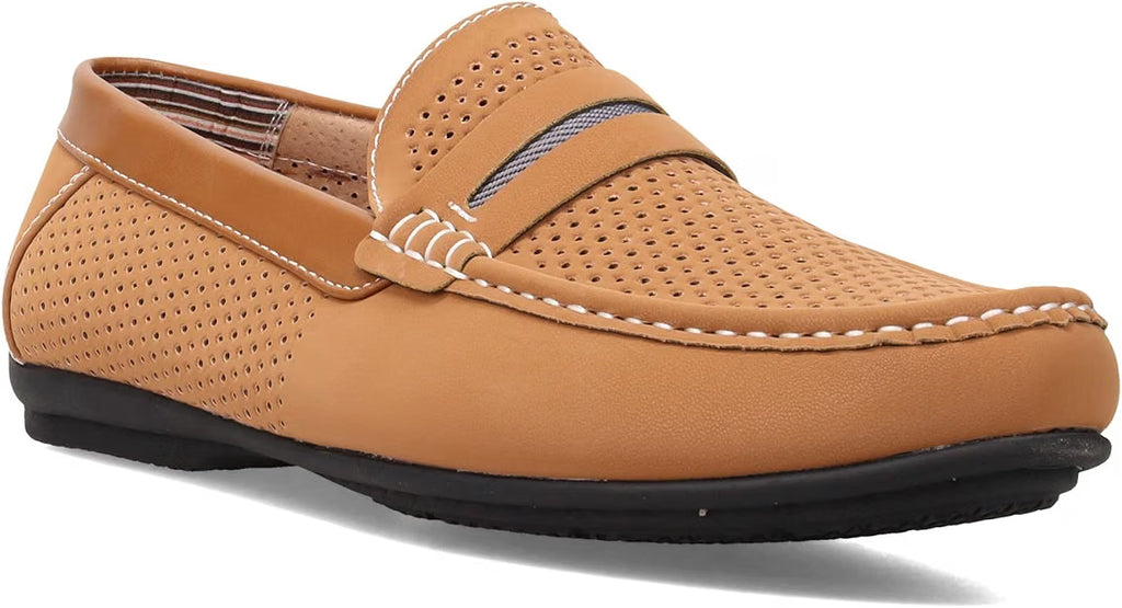 Stacy Adams Men's Corby Moccasin Toe Saddle Slip-on Loafers  Tan Size 7.5