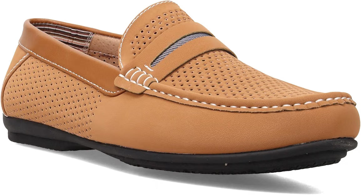 Stacy Adams Men's Corby Moccasin Toe Saddle Slip-on Loafers  Tan Size 7.5