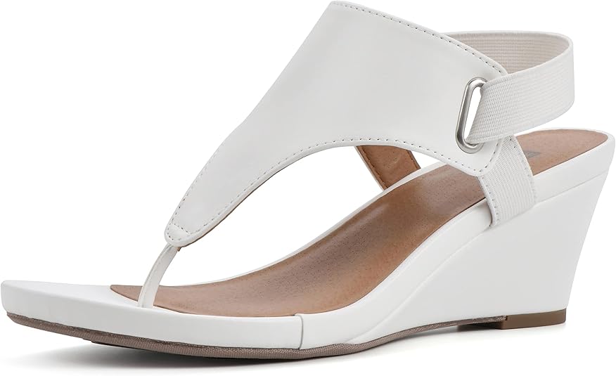White Mountain Women's All Dress Sandal  White, Smooth Size 6