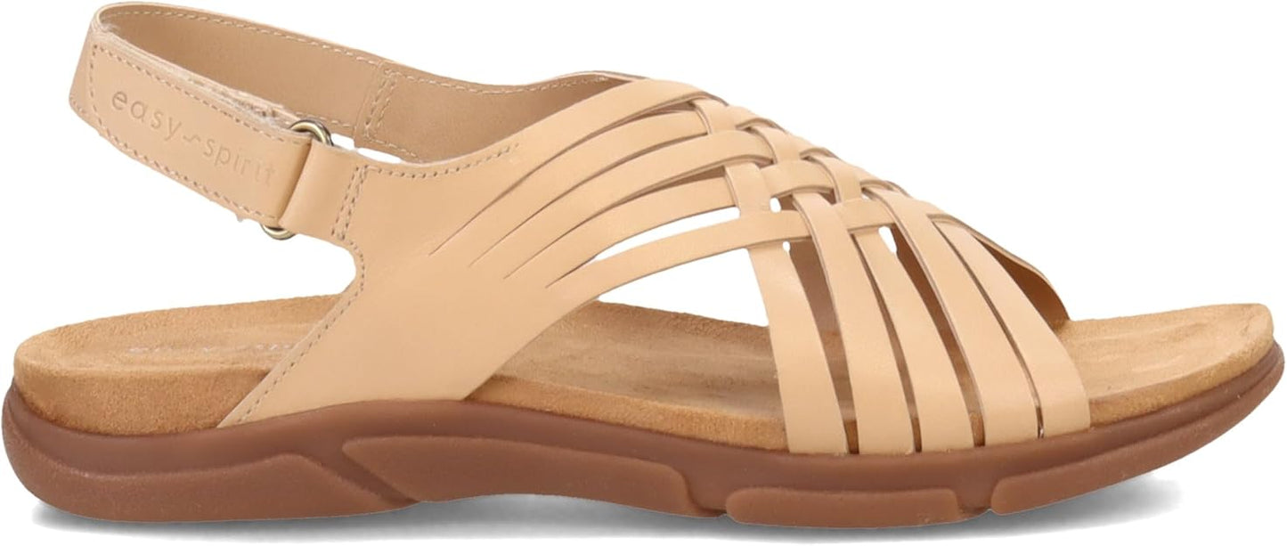 Easy Spirit Women's Mar Sandal  Light Natural Leather Size 8