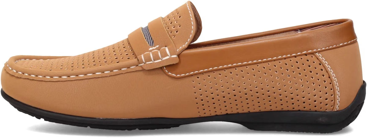 Stacy Adams Men's Corby Moccasin Toe Saddle Slip-on Loafers  Tan Size 7.5