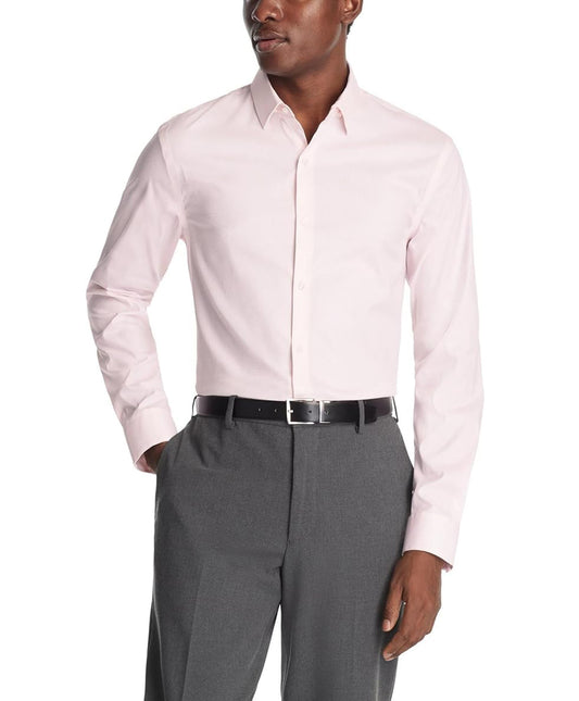 Calvin Klein Men's Extra-Slim Fit Dress Shirt  Coral 17/17.5 32/33