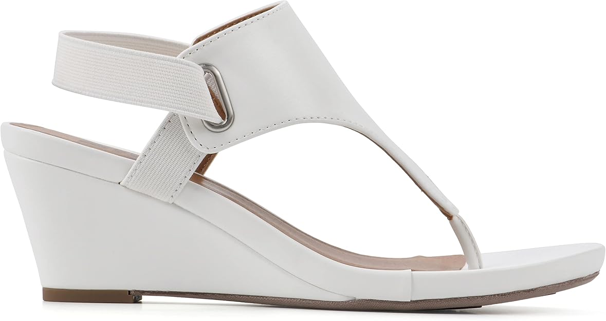 White Mountain Women's All Dress Sandal  White, Smooth Size 6