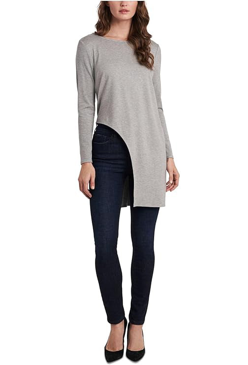 Vince Camuto Women's Asymmetrical Tunic Top  Color Medium Heather Grey Size M