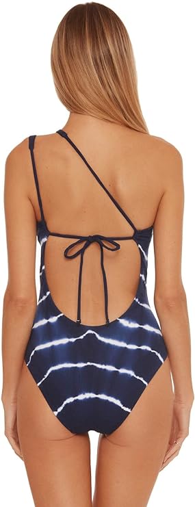 Becca by Rebecca Virtue Iconic Asymmetrical One-Piece  Color Violet Size L