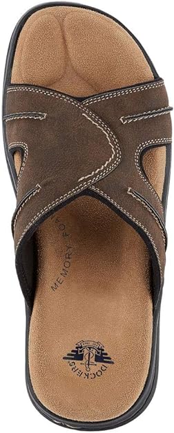 Dockers Men's Sunland Slide Sandals  Dark Brown Size 12