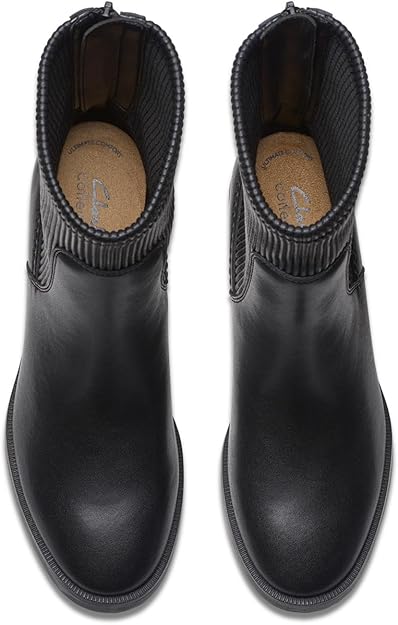 Clarks Women's Lileigh Holly Ankle Boots  Black Leather Size 7
