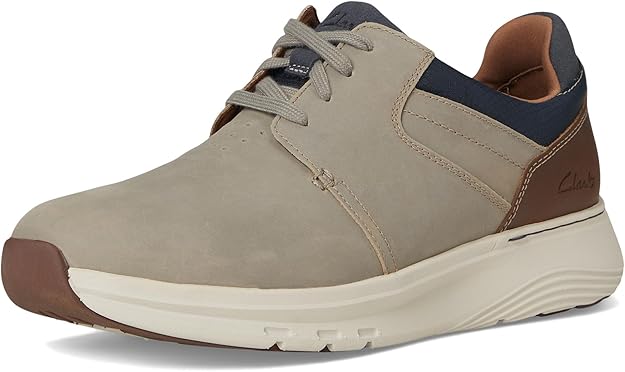 Clarks Men's Collection Motion Trek Plain Toe Sneaker  Taupe Combi Nubuck Size 10W