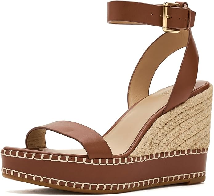 Lauren Ralph Lauren Women's Hilarie Espadrille Platform Wedge Sandals  Lauren Tan Size 8