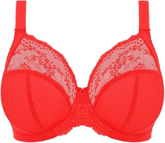 Elomi Full Figure Charley Stretch Lace Underwire Plunge Bra  Salsas Size 40K