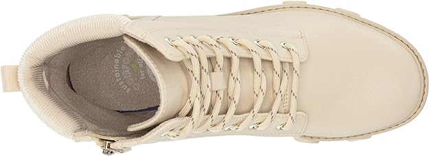 Dr. Scholl's Women's Headstart Mid Shaft Combat Boots  Color White Faux Leather Size 8.5M