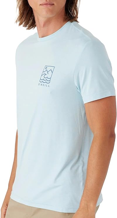 O'Neill Men's TRVLR UPF Staple Active T-Shirt  Heather Light Blue Size 2XL