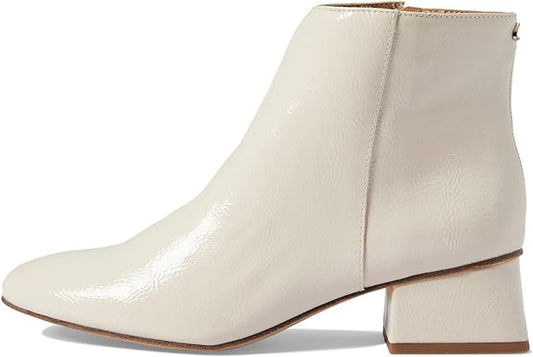 Circus NY Women's Daysi Kitten Block-Heel Ankle Boots  Color Vanilla Bean Crinkle Patent Size 6.5M