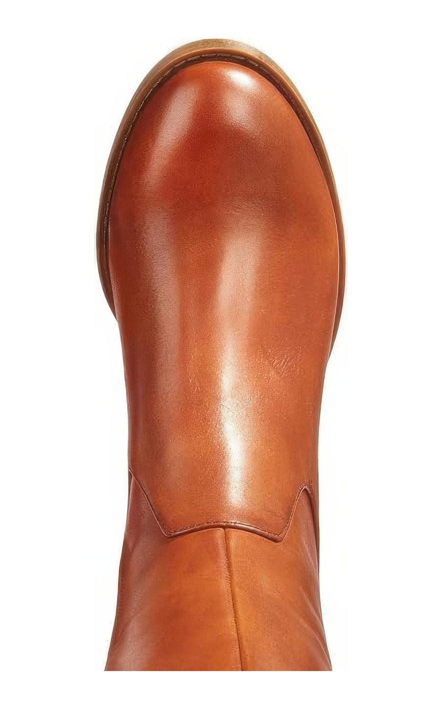 INC International Concepts Karmenn Leather Tall Over-The-Knee Boots  Color Cognac Size 7M