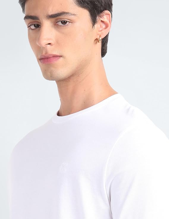 Calvin Klein Men's Smooth Cotton Solid Crewneck T-Shirt  Brilliant White Size S