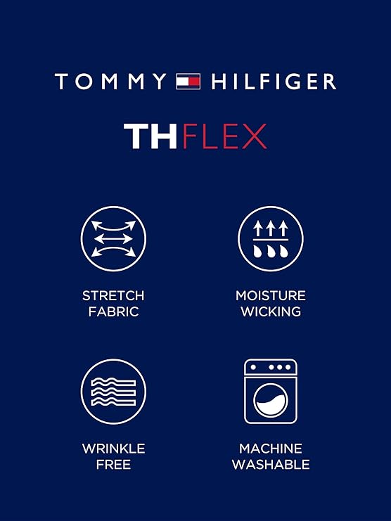 Tommy Hilfiger Men's Flex Stretch Button Down Dress Shirt  White Size XL 17.5 32/33