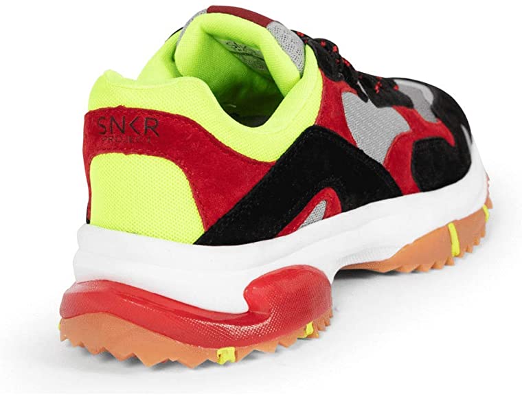 SNKR Project Men's Prospect Park Sneaker  Color Black/Red/Yellow Size 10M