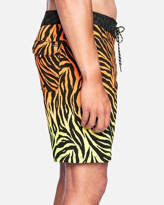 Hurley Men's Phantom Fastlane AC Zebra 18" Boardshorts  Color Orange Size 29