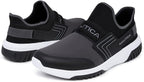 Nautica Men's Colnor Closed Toe Athletic Sneakers   Black/Charcoal Size 7.5