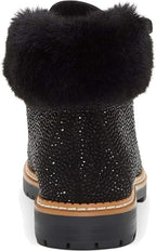 INC International Concepts Women's Pravale Embellished Short Lace-Up Boots Color Black Bling Size 12M