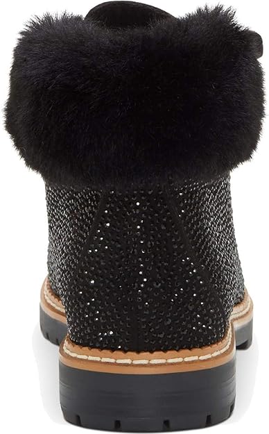 INC International Concepts Women's Pravale Embellished Short Lace-Up Boots Color Black Bling Size 12M