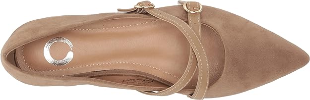 Journee Collection Women's Patricia Slip On Pointed Toe Ballet Flats  Color Taupe Size 8.5M