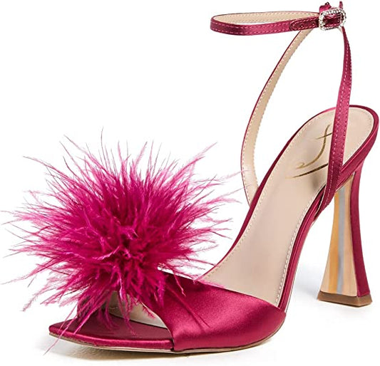 Sam Edelman LEON PRALINE BASIC Sandal  Color Rasberry Satin Size 9.5M