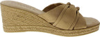 Tuscany by Easy Street Women's Ghita Slip On Wedge Sandal  Natural Crepe Size 8.5