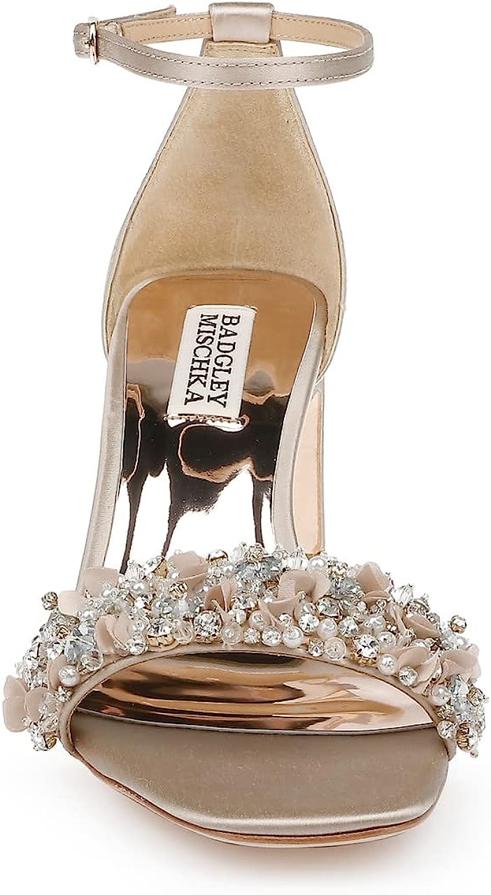 Badgley Mischka Women's Teela Heeled Sandals  Pearl Nude Size 11
