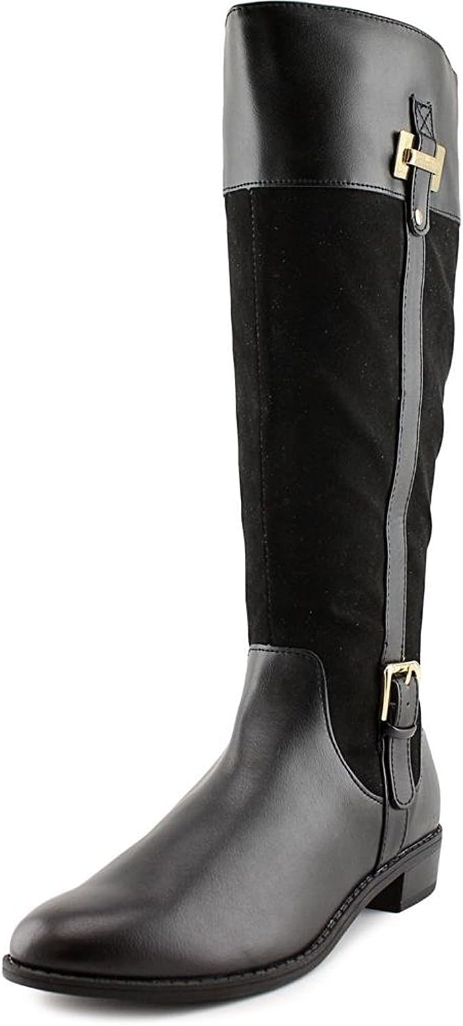 Karen Scott Women's Deliee Wide-Calf Riding Boots  Color Black Micro Size 8M