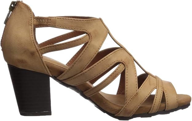 Easy Street Women's Amaze Dress Heeled Sandals  Cognac Size 8