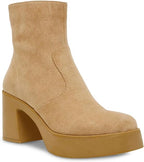 Anne Klein Women's Sierra Faux Suede Platform Ankle Boots  Color Dark Natural Size 7.5M