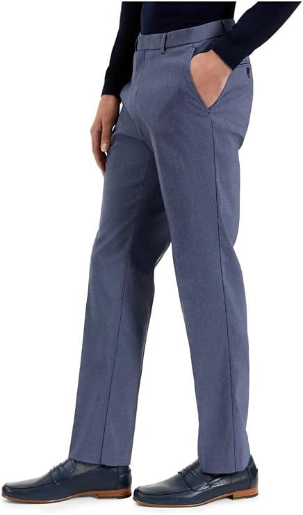 TOMMY HILFIGER Men’s THFlex Minicheck Office Dress Pants   Navy Size 40Wx30L