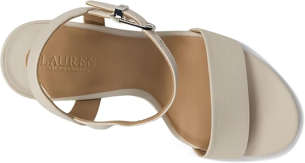 Lauren Ralph Lauren Women's Gwen Ankle-Strap Dress Sandals  Soft White Size 5.5