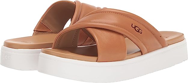 UGG Women's Zayne Crossband Sandal  Color Tan Leather Size 7M
