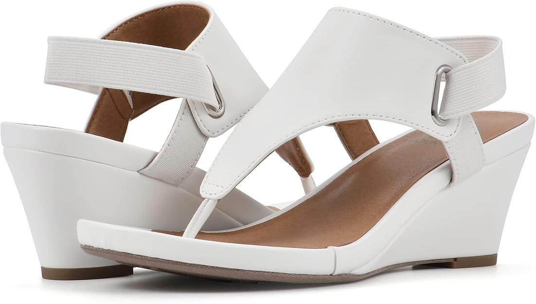White Mountain Women's All Dress Sandal  White, Smooth Size 6