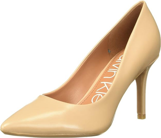 Calvin Klein Women's Gayle Pump  Color Nude Leather Size 6M